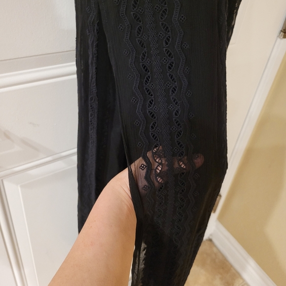 Elizabeth & James Black Embroidered Silk Georgette Mia Maxi Dress - Picture 8 of 11
